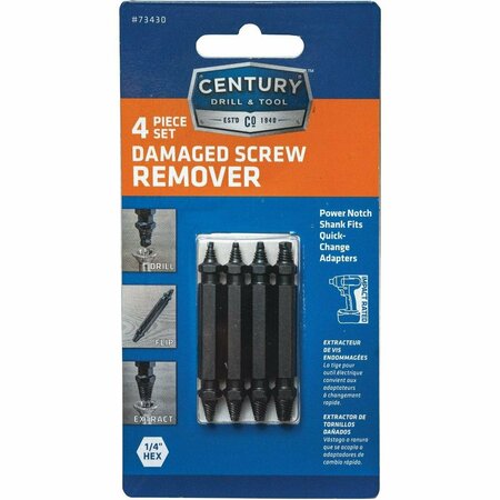 CENTURY DRILL TOOL Century Drill and Tool Damaged Screw Remover Set 4-Piece 73430